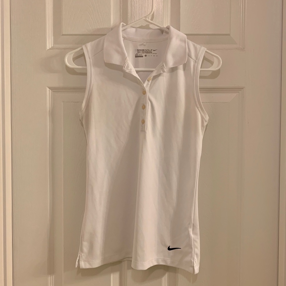 [3 FOR 25] Nike White button collared tank top